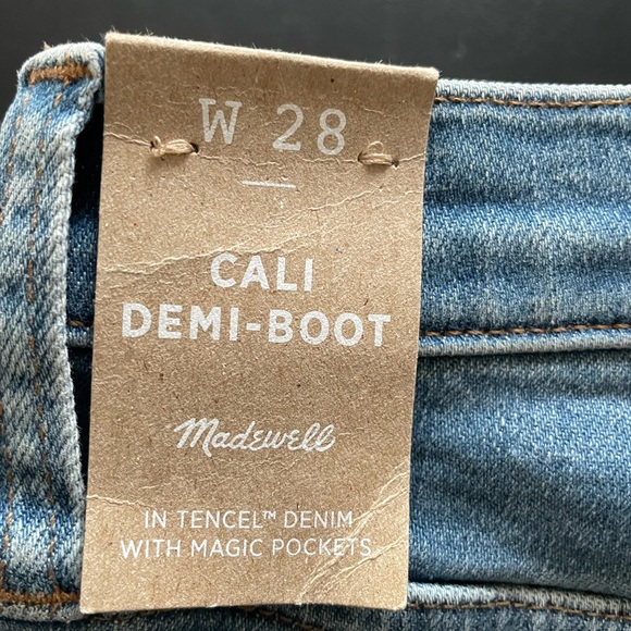 NWT Madewell Cali Demi Boot Blue Jeans Size 28 - Picture 11 of 13